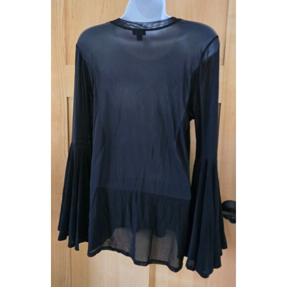 Sheer Black Torrid Bell Sleeve Top For Women goth whimsygoth y2k - Picture 6 of 8